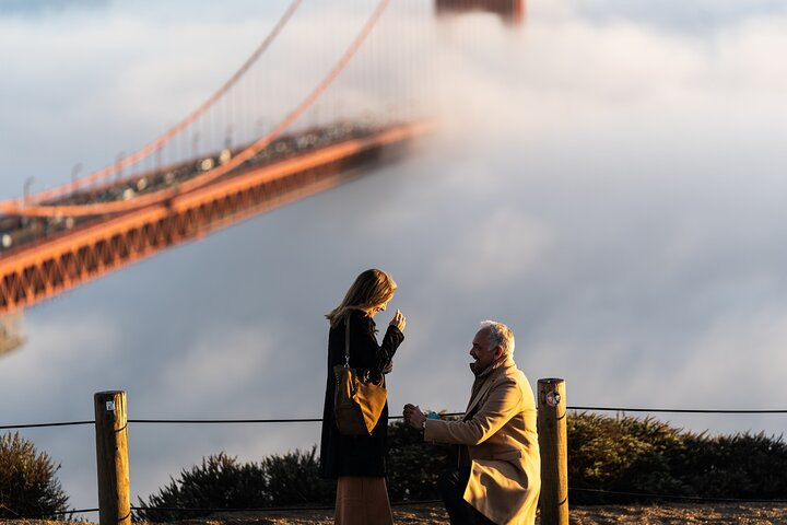 Surprise Engagement overlooking Golden Gate Bridge